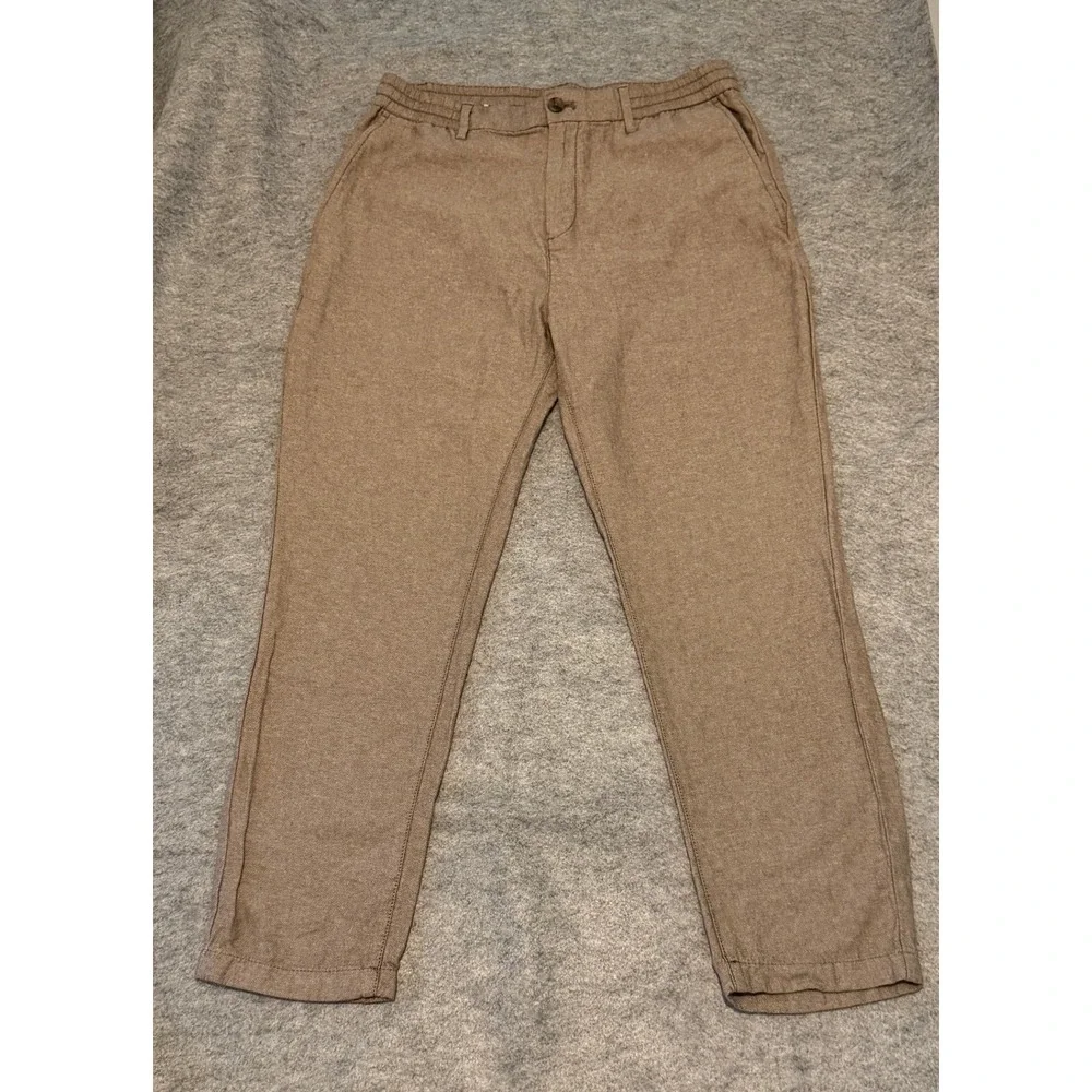 Banana Republic Athletic Linen Blend Brown Drawstring Pants Mens 32x30 Trousers